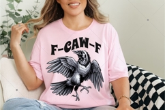 F-Caw-F PNG, Funny Raven Bird Clipart, Gothic Crow Humor Product Image 4
