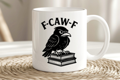 F-CAW-F SVG PNG | Angry Crow on Books Clipart | Funny Gothic Product Image 2