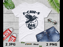 F-Caw-F PNG, Funny Raven Design Png, Retro Crow Png Product Image 2