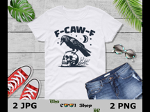 F-Caw-F PNG, Funny Raven Design Png, Retro Crow Png Product Image 3