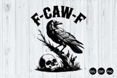 F-Caw-F SVG, Gothic Crow Tree SVG, Raven SVG Product Image 1
