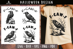 F Caw F Raven Crow Skull SVG designs