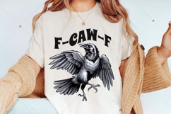 F-Caw-F PNG, Funny Raven Bird Clipart, Gothic Crow Humor Product Image 6