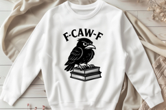 F-CAW-F SVG PNG | Angry Crow on Books Clipart | Funny Gothic Product Image 3