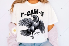 F-Caw-F PNG, Funny Raven Bird Clipart, Gothic Crow Humor Product Image 2