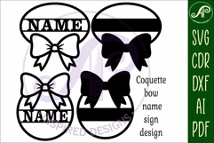 Coquette bow name wall sign Product Image 6
