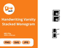 Handwriting Varsity Stacked Monogram Product Image 1