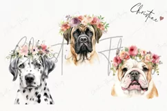 Watercolor Dogs with Flower Crowns Clipart | Watercolor Dog Product Image 3