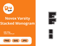 Handwriting Varsity Stacked Monogram Product Image 1