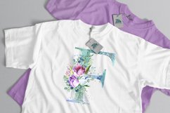 Spring Watercolor Letter. Monogram F. Sublimation Design. Product Image 7