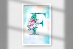Spring Watercolor Letter. Monogram F. Sublimation Design. Product Image 6