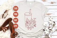 Floral Tumbler Glass SVG, Tumbler Glass with flowers svg, Tu Product Image 2