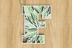 Layered Botanical Alphabet Laser Cut File - Letter F Product Image 1