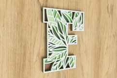 Layered Botanical Alphabet Laser Cut File - Letter F Product Image 2
