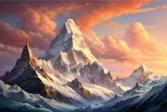 Majestic mountain peaks at sunset Product Image 1