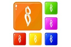 Blacksmith tong icons set vector color Product Image 1