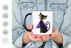 Black Cat in Cape SVG and Clipart for Halloween Product Image 5