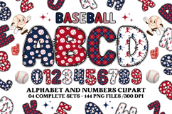 Baseball Sport Alphabet png clipart, baseball letters doodle Product Image 1