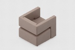 Isometric Arm Chair 3D isolated render Product Image 1