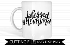 Blessed Momma - Hand Lettered SVG Product Image 1