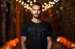 Halloween T-Shirt Mockup Male, Black T-Shirt Mockup, d5 Product Image 2