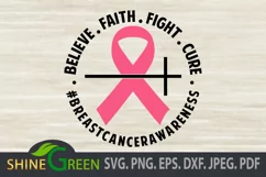 Breast Cancer svg Believe Pink Ribbon #BreastCancerAwareness Product Image 2