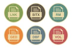 Set Of File Formats Icons Product Image 1