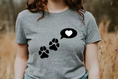 Paw print love SVG. Puppy dog paws SVG. Product Image 2