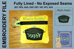What's Cookin Zipper Bag / Fully Lined, 4X4 HOOP Product Image 1