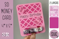 Butterfly Birthday Money card | Paper cutting | Money card Product Image 1
