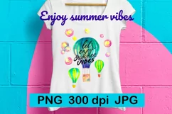 Hot air balloons| Watercolor clipart PNG Product Image 1