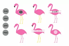 Flamingo SVG, Flamingo Monogram SVG, Flamingo Cut File. Product Image 1