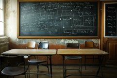 Blackboard scientific formulas. Generate Ai Product Image 1