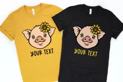 Pig face svg Pig svg Baby farm animals svg Sunflower svg Product Image 9