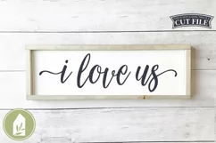 I Love Us SVG Files, Family Wood Sign SVG Product Image 1