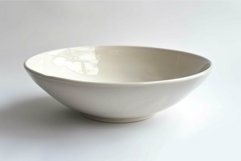 Empty white bowl standing on white background Product Image 1