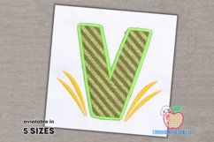 Letter V with Grass Applique Product Image 1