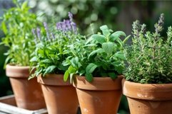 Aromatic potted herbs. Generate Ai Product Image 1