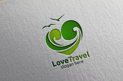 Travel and Tourism Logo with Love, Sea, and Beach Product Image 2