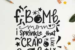 F bomb mom, f bomb tshirt design svg, hand lettering svg Product Image 2