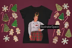 Christmas girl clipart, Plus size girl clipart, Xmas Product Image 9