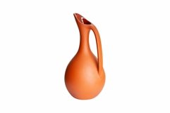 Brown clay jug isolated on a white background Product Image 1