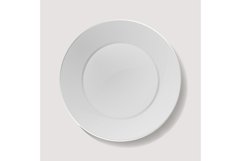 Realistic Plate Vector. Closeup Porcelain Mock Up Tableware Product Image 1