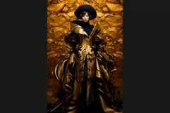 15 Women in Black and Gold Fashion Product Image 9