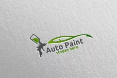 Car Painting Logo with Spray Gun and Sport Car Concept 5 Product Image 5