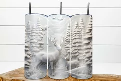 3d christmas tumbler / 3d Deer tumbler / deer forest Product Image 5