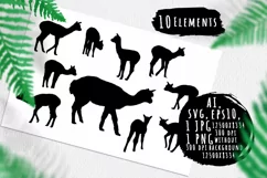 Adult alpaca with newborn alpaca silhouettes Product Image 1