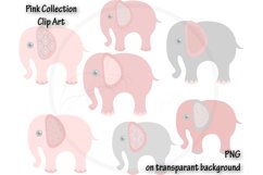 Digital Elephant Pink Clipart Product Image 1