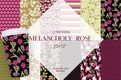Melancholy Rose Pattern collection, vector ai, eps and Product Image 1
