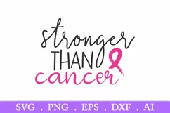 SALE! Stronger than cancer svg, breast cancer svg Product Image 2